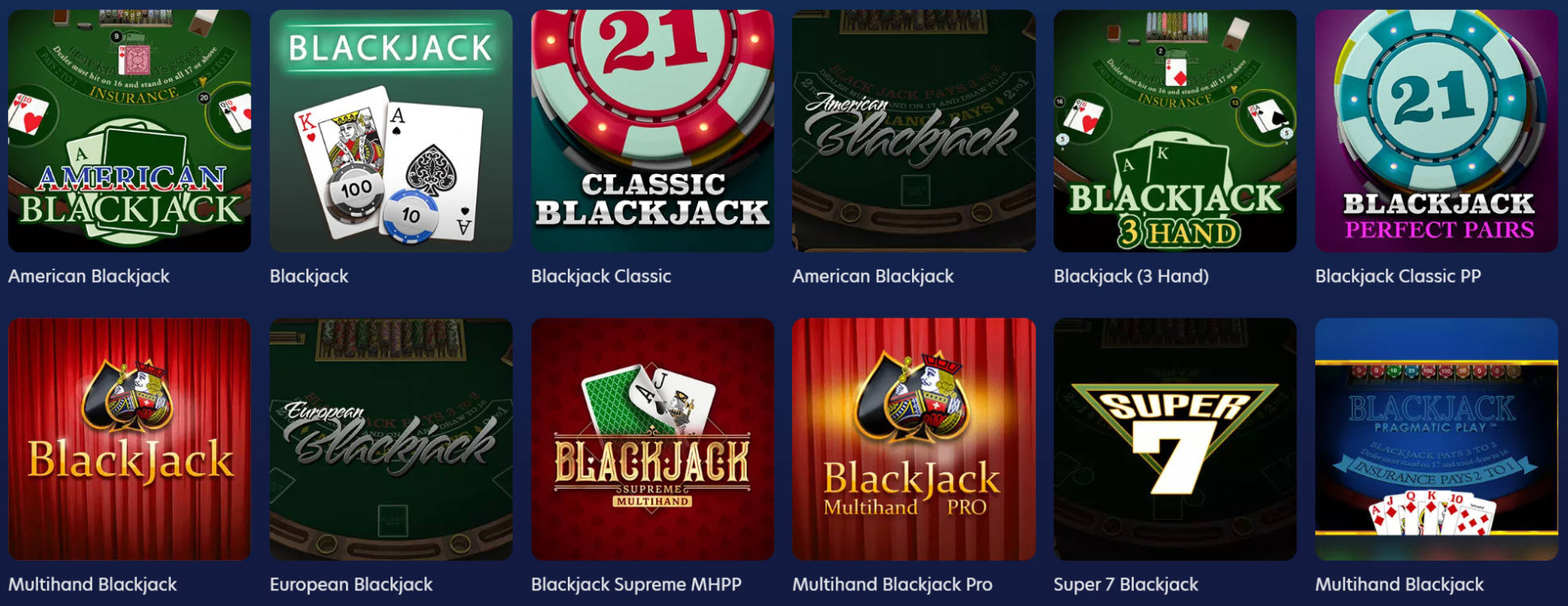 LuckyDreams blackjack table games