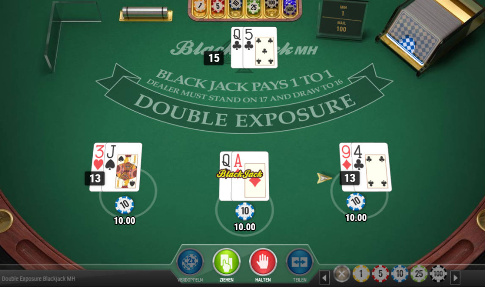 Double-exposure-blackjack-spieltisch