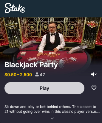 Blackjack Party at Stake