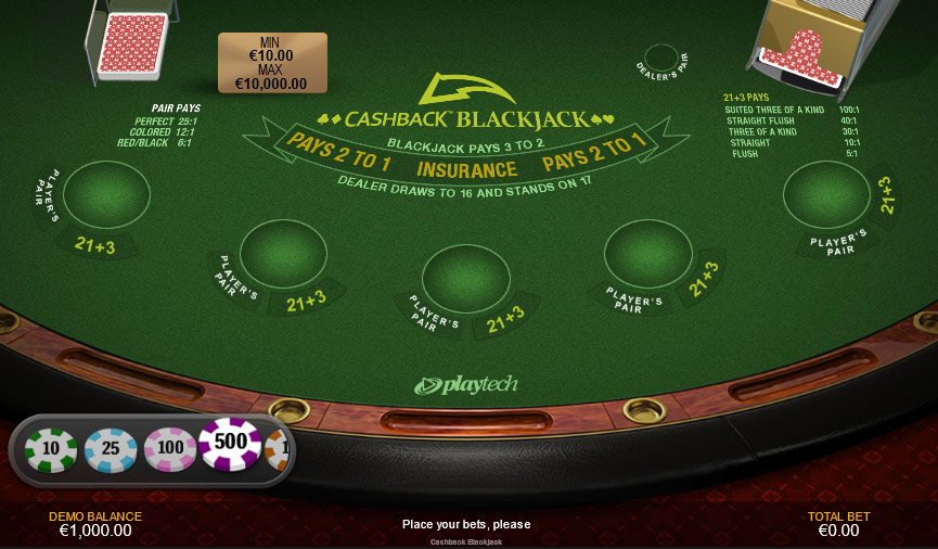 cashback-blackjack-playtech-demo