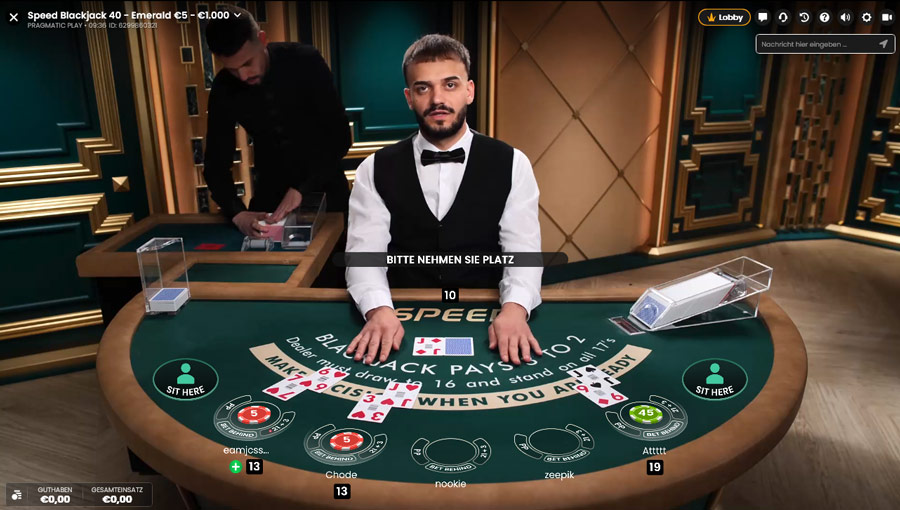 Speed Blackjack Emerald - Pragmatic Play