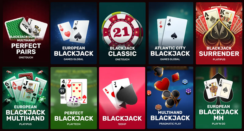 Blackjack games at Dragonslots