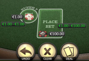 Super 7 Blackjack - Max Bet for Side Bet